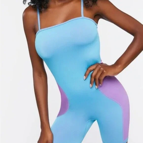 Forever 21 Blue and Purple romper size M/L BWT - Picture 1 of 8